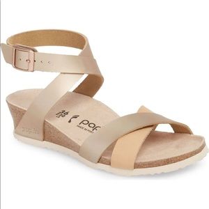 Birkenstock Lola Frosted Metallic Rose Sandal